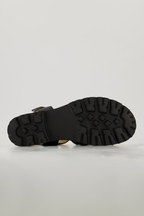 Leder-Sandaletten, Flechtoptik, Weite H
