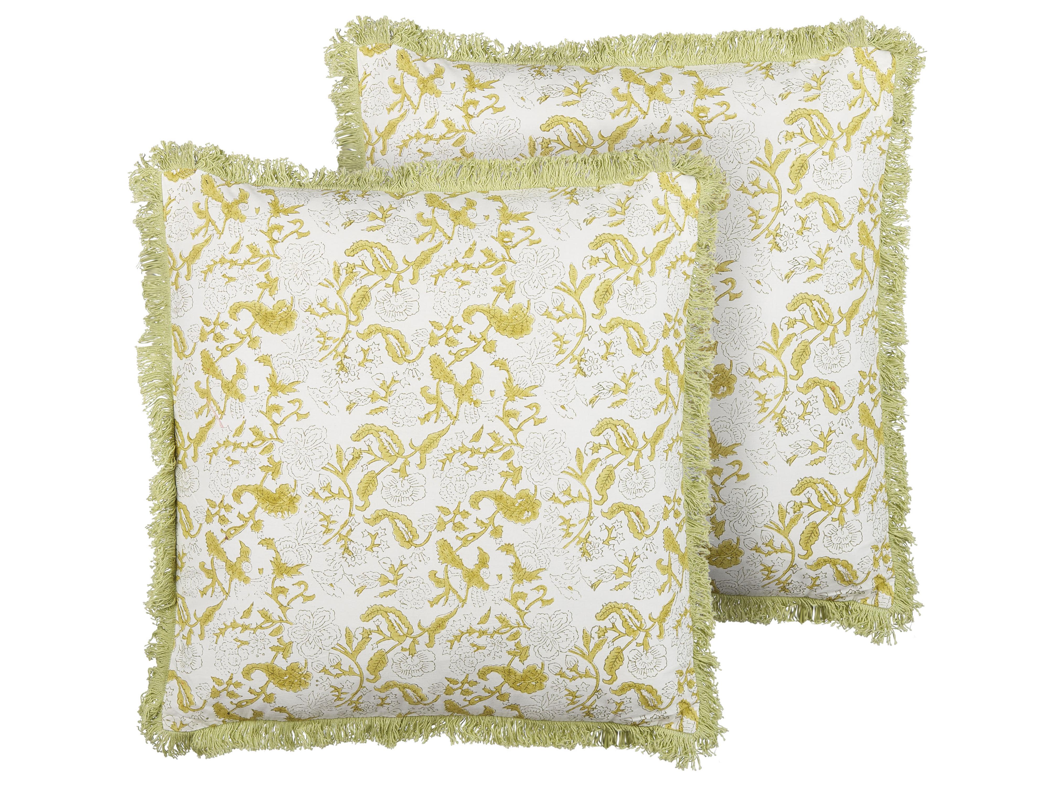 Set van 2 sierkussens FILIX Katoen 45 x 45 cm Groen bloempatroon