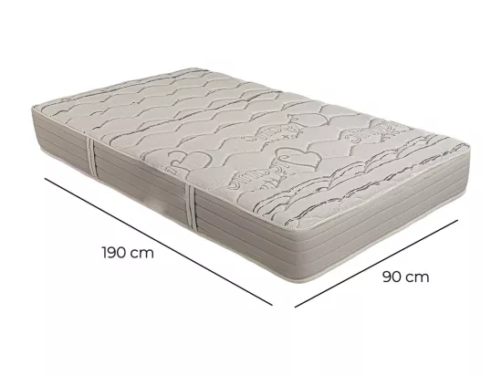 Matelas réversible CERVO 90x190 cm, en mousse mémoire de forme, indépendance du couchage, ferme, face été/hiver, épaisseur 24 cm