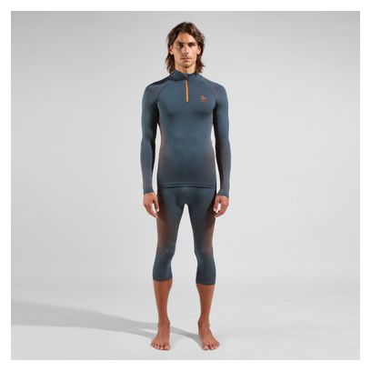 T-Shirt Technique Odlo 1/2 Zip Performance Warm Eco Bleu