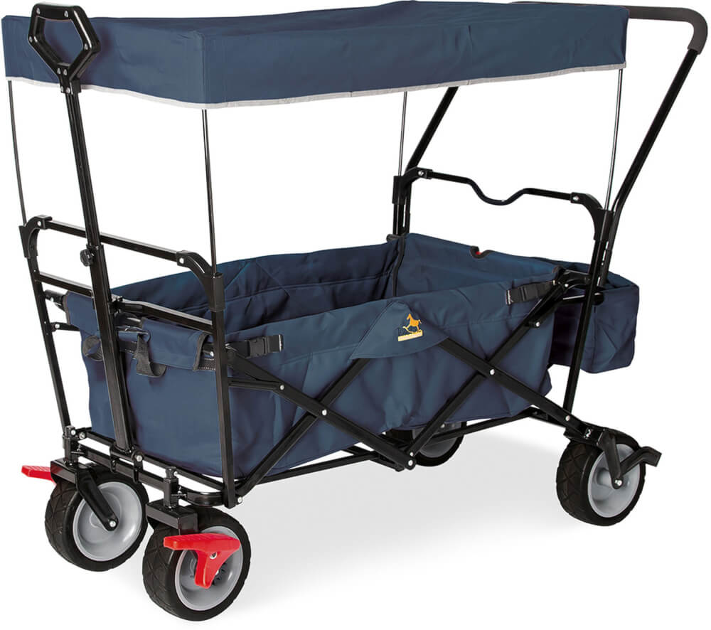 Klappbollerwagen Paxi dlx Comfort mit Bremse, marineblau