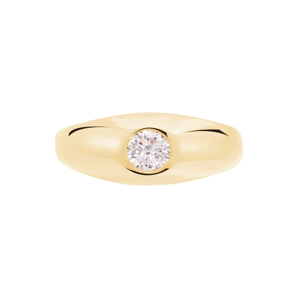 Bague Posie Plaqué Or Jaune Oxyde De Zirconium