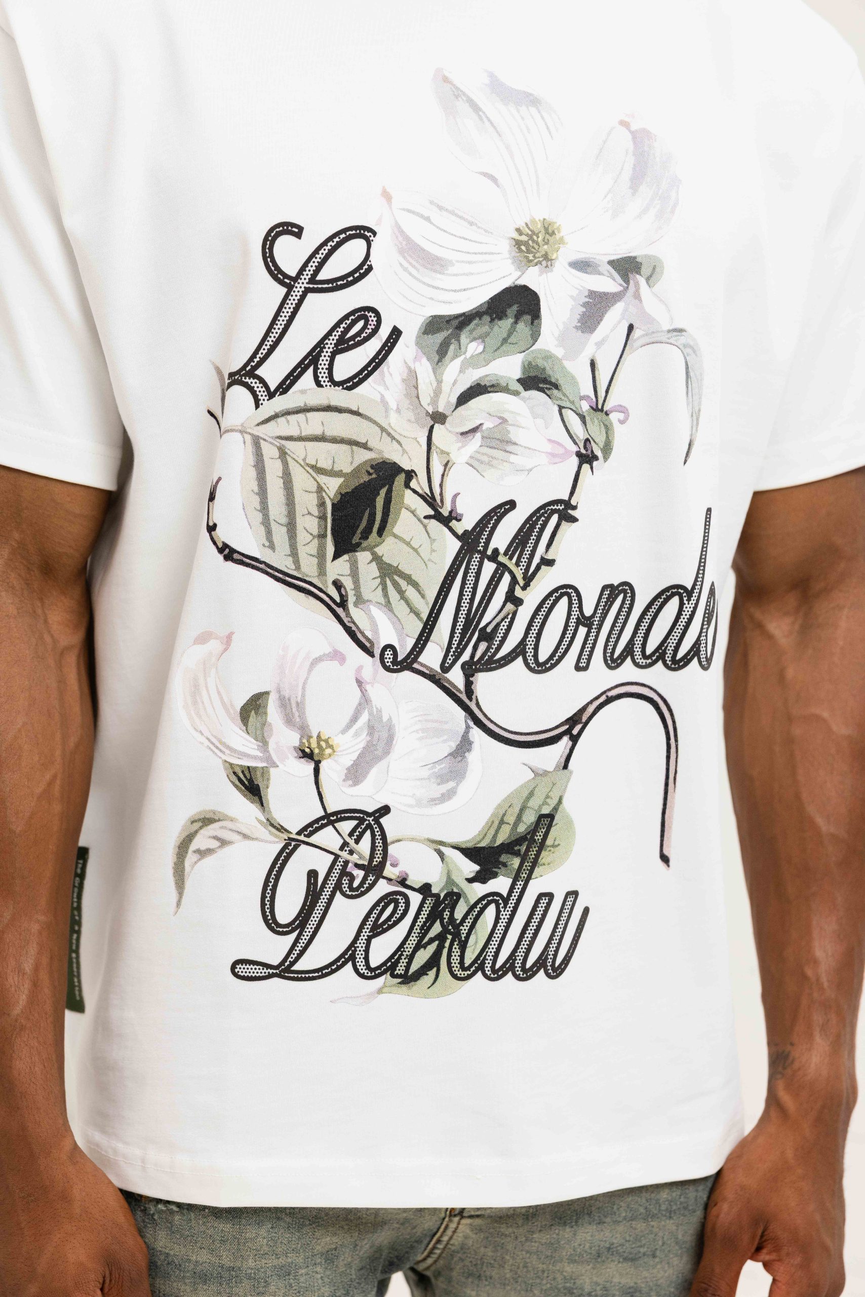 Le Monde Perdu Corlus Florida T-Shirt Heren Gebroken Wit