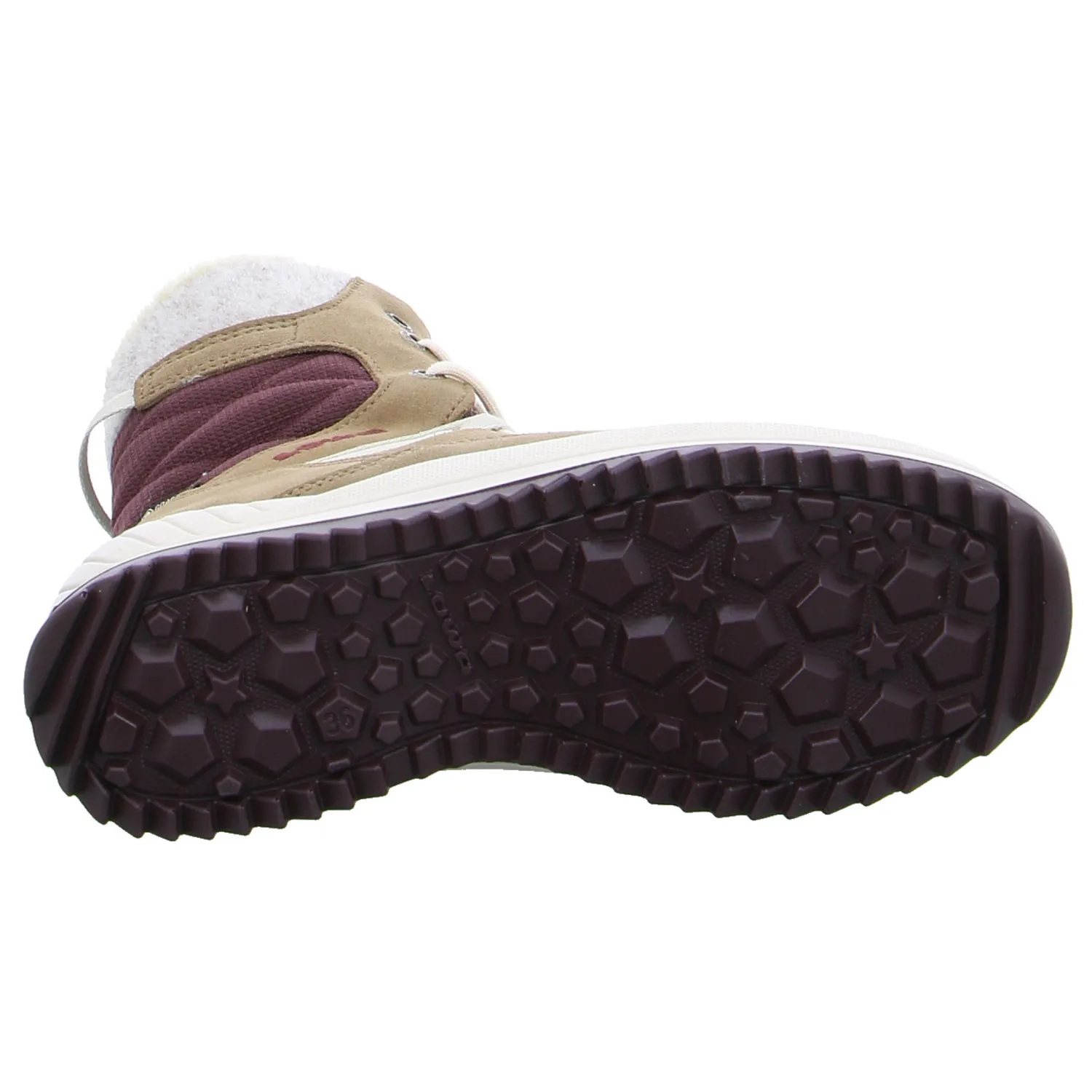 LOWA Mädchen-Snowboot Membrane Beige Textil  Winter-Sneaker, high