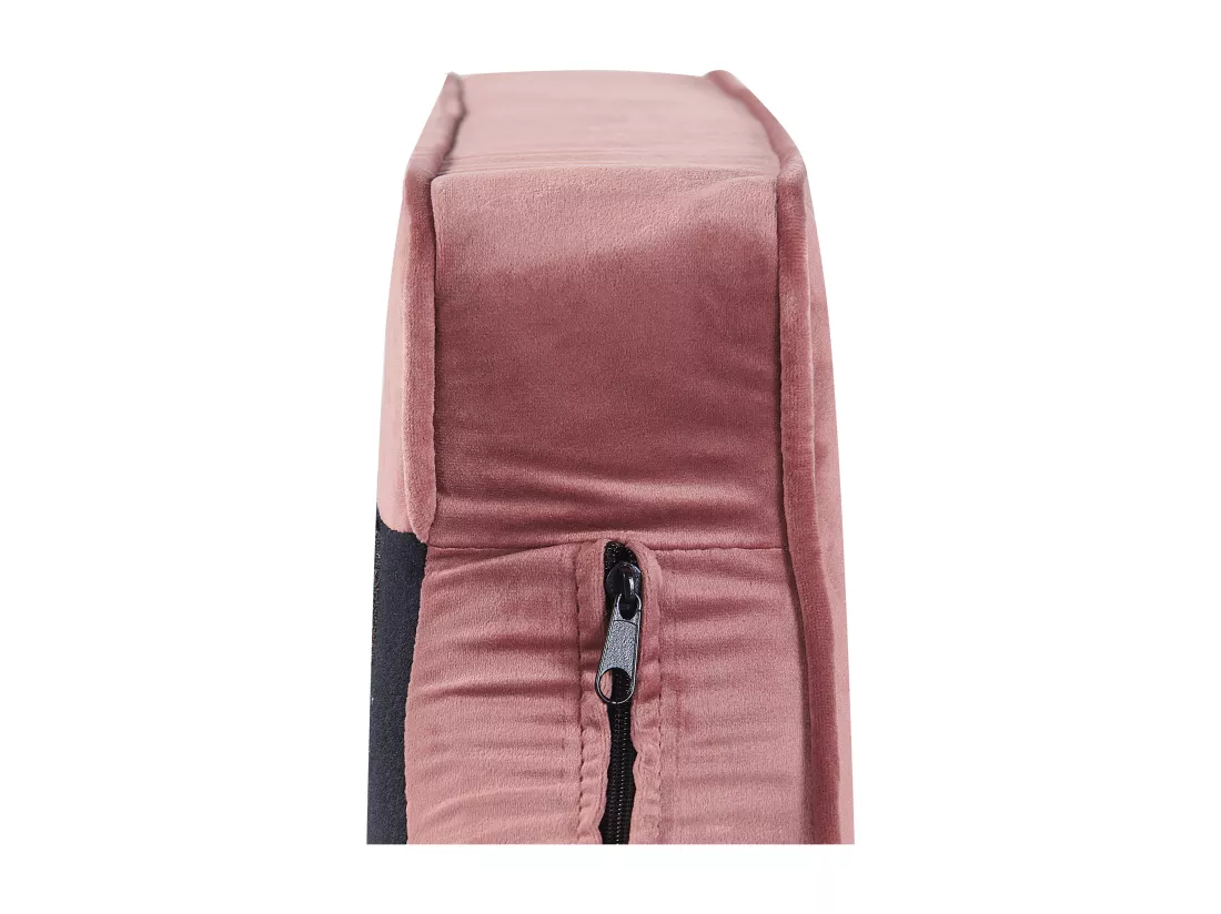 Chaise longue côté droit en velours rose ALLIER