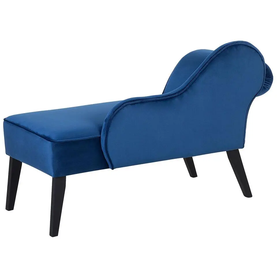 BIARRITZ - Chaise longue - Blauw - Linkerzijde - Fluweel