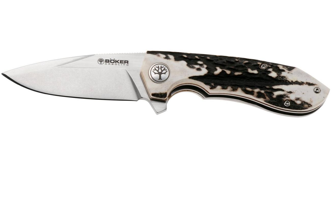 Böker Arbolito Wilki H 01BA3722H Satin 14C28N, Stag, zakmes