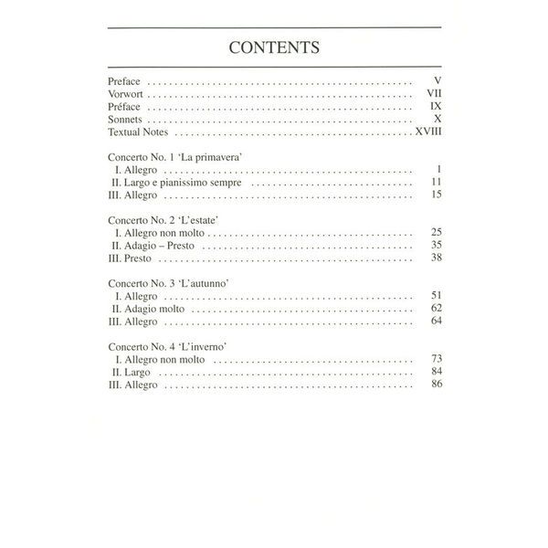 Edition Eulenburg Vivaldi Die vier Jahreszeiten