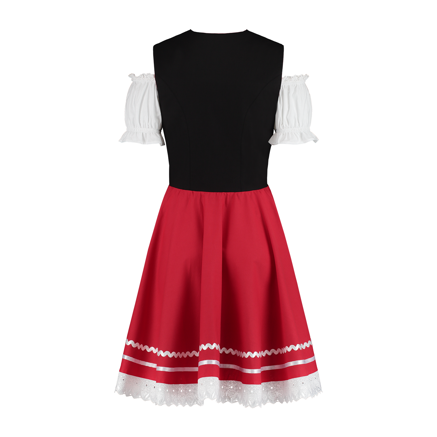Oktoberfest Dirndl Jurk Oktoberfest Rood Wit Dames 2 Delig
