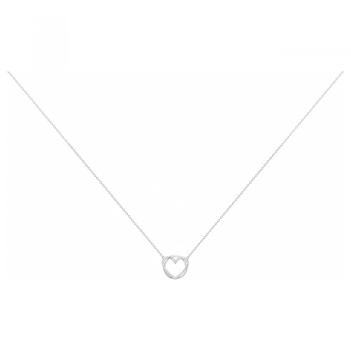 Collier mono-motif en Argent avec oxyde de zirconium blanc