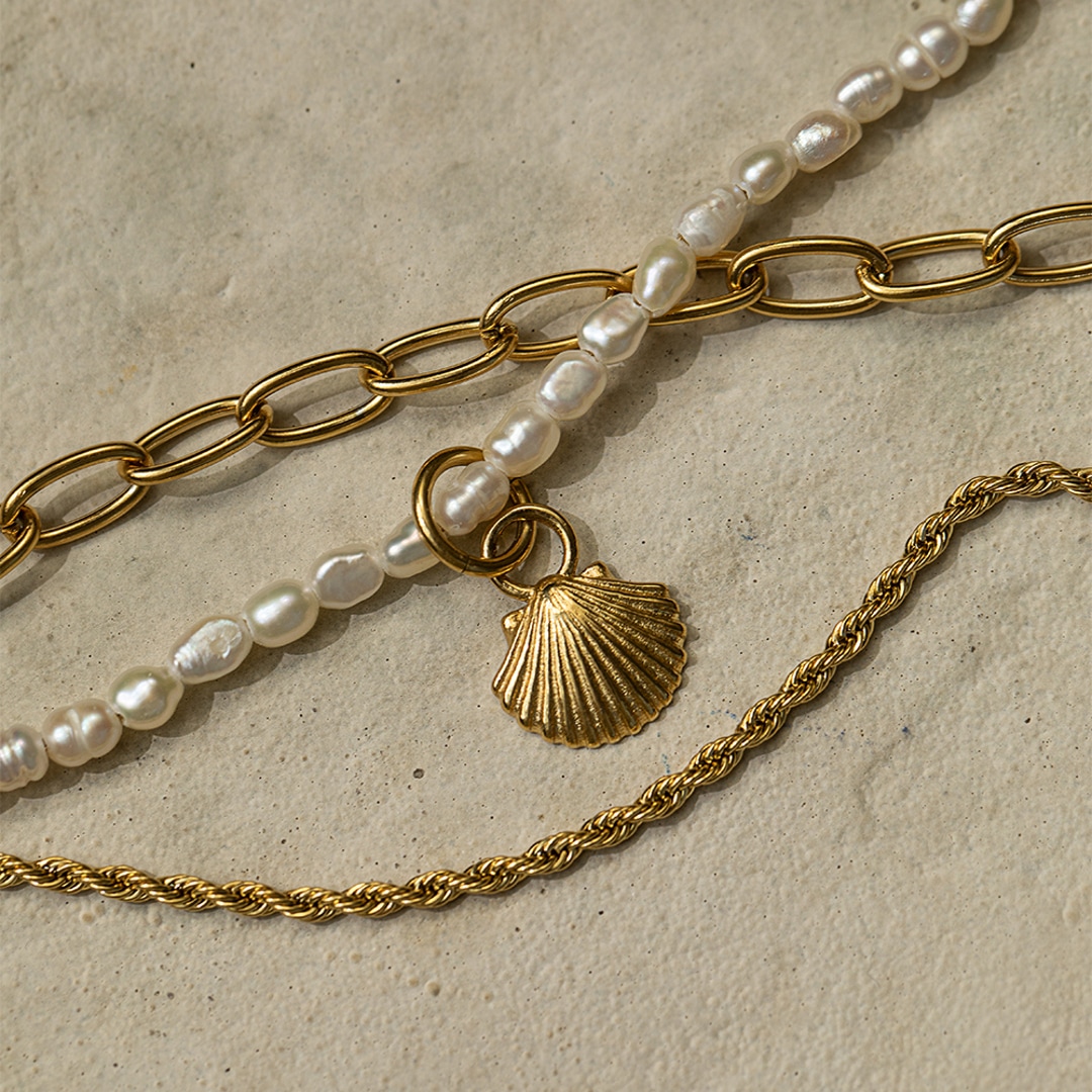 Paul Hewitt Charm Scallop Marinium Ocean Steel Goldig