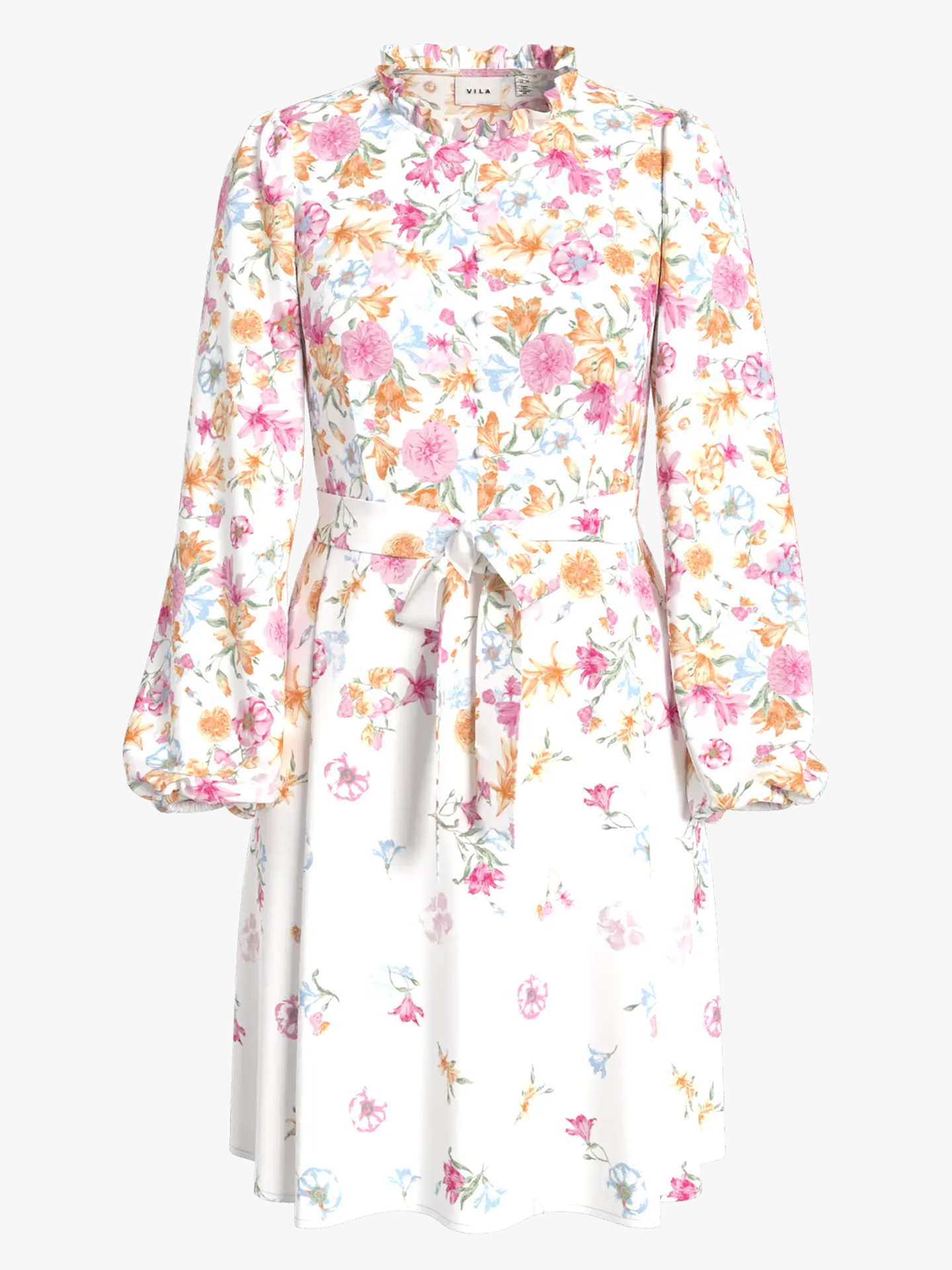 Elma O-Neck Long Sleeve Short Dress