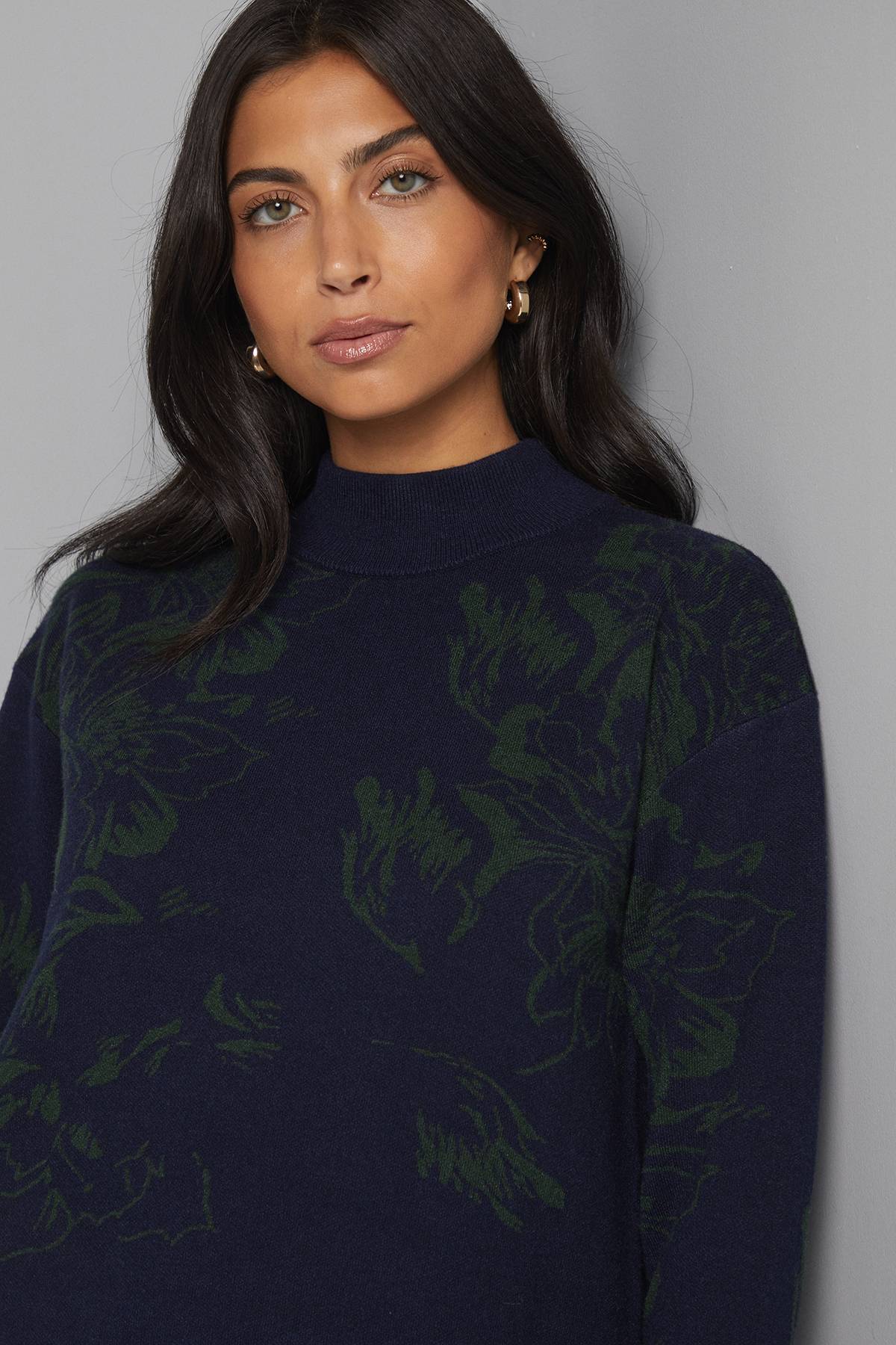 Wallis Robe Tricotée à Motif Jacquard Floral