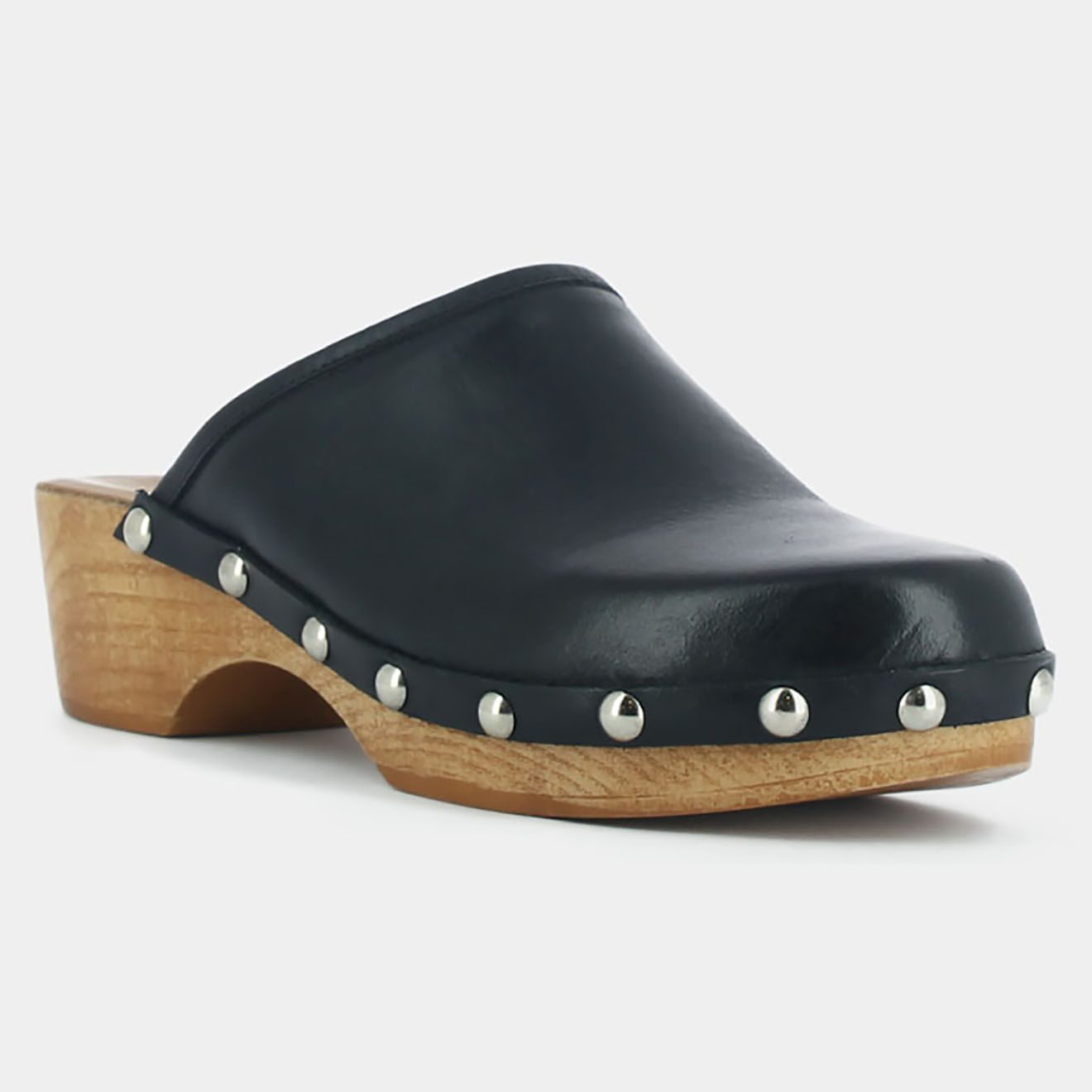 Jonak Mules en Cuir Madeleine noires - Talon 5 cm
