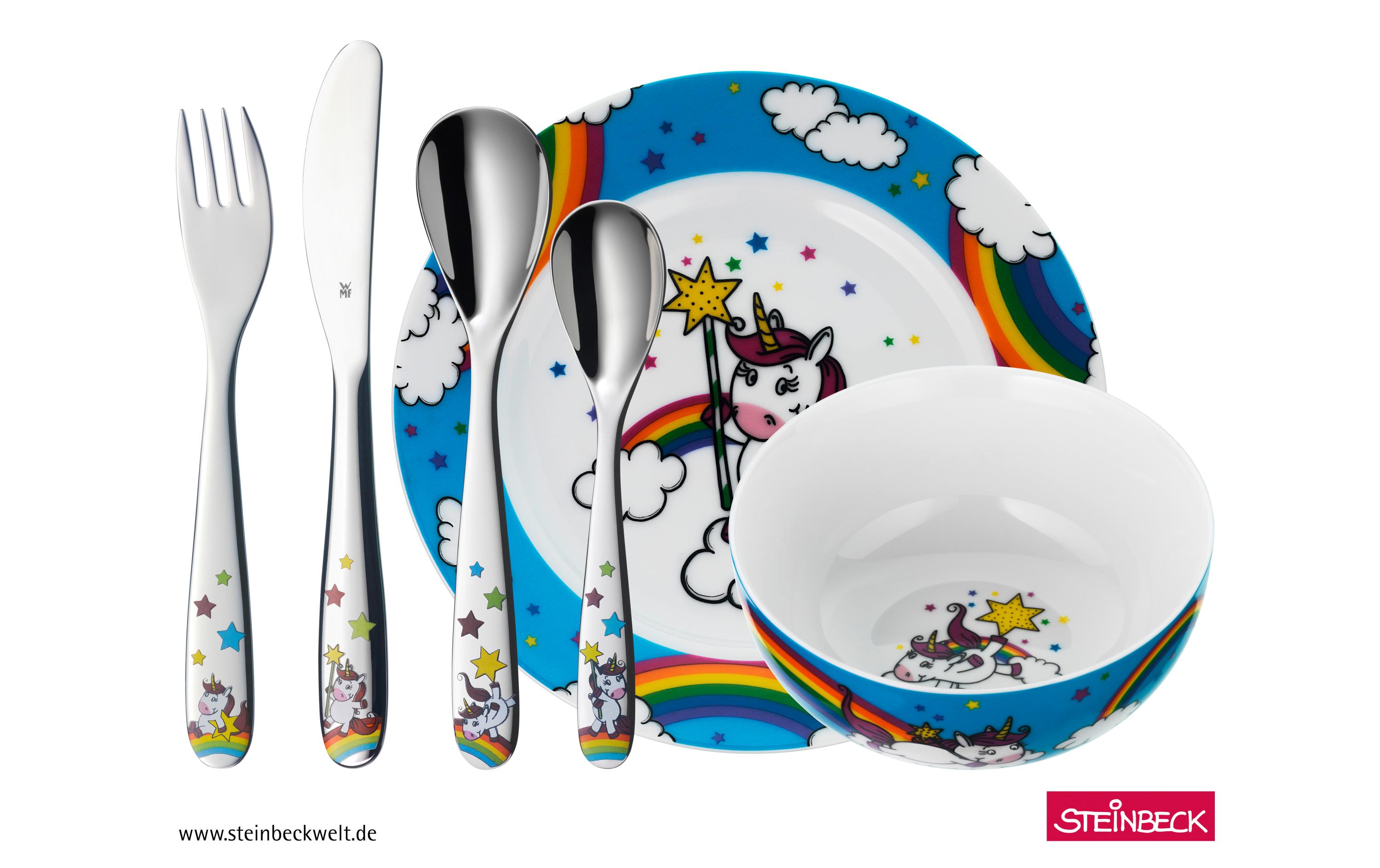 Kindergeschirrset Einhorn 6-teiligBesteckset für Kinder