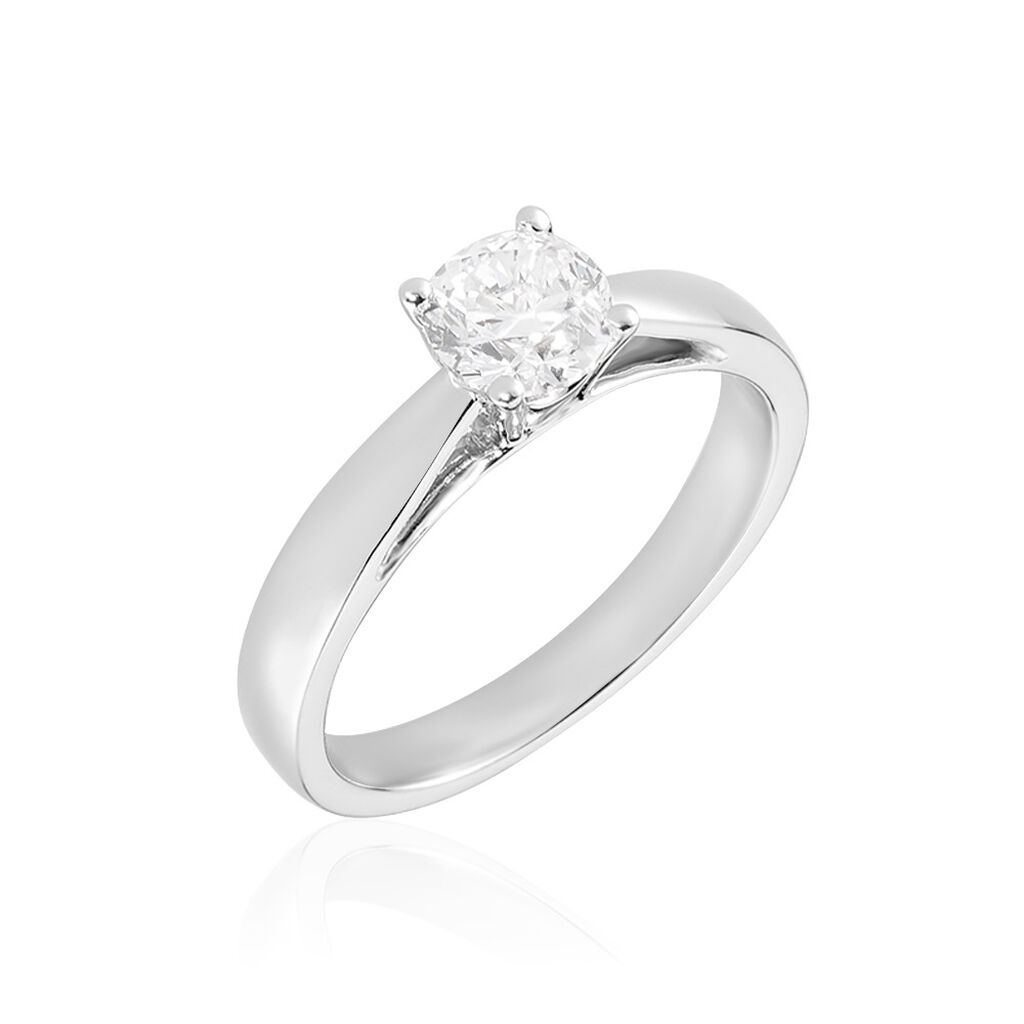 Bague Solitaire Iris Or Blanc Diamant