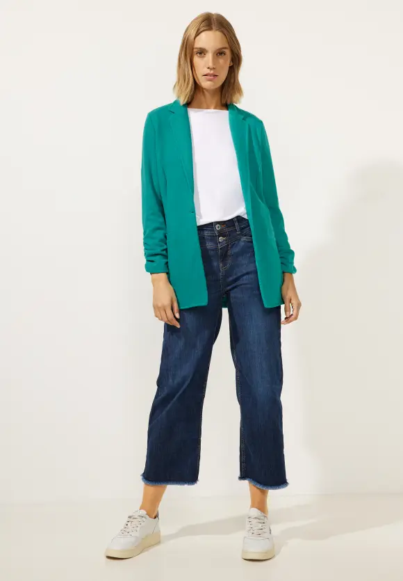 Longblazer mit Raffung - iced green
