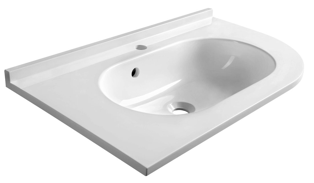 Sapho Pulse wastafel mineraalmarmer links 75x45cm