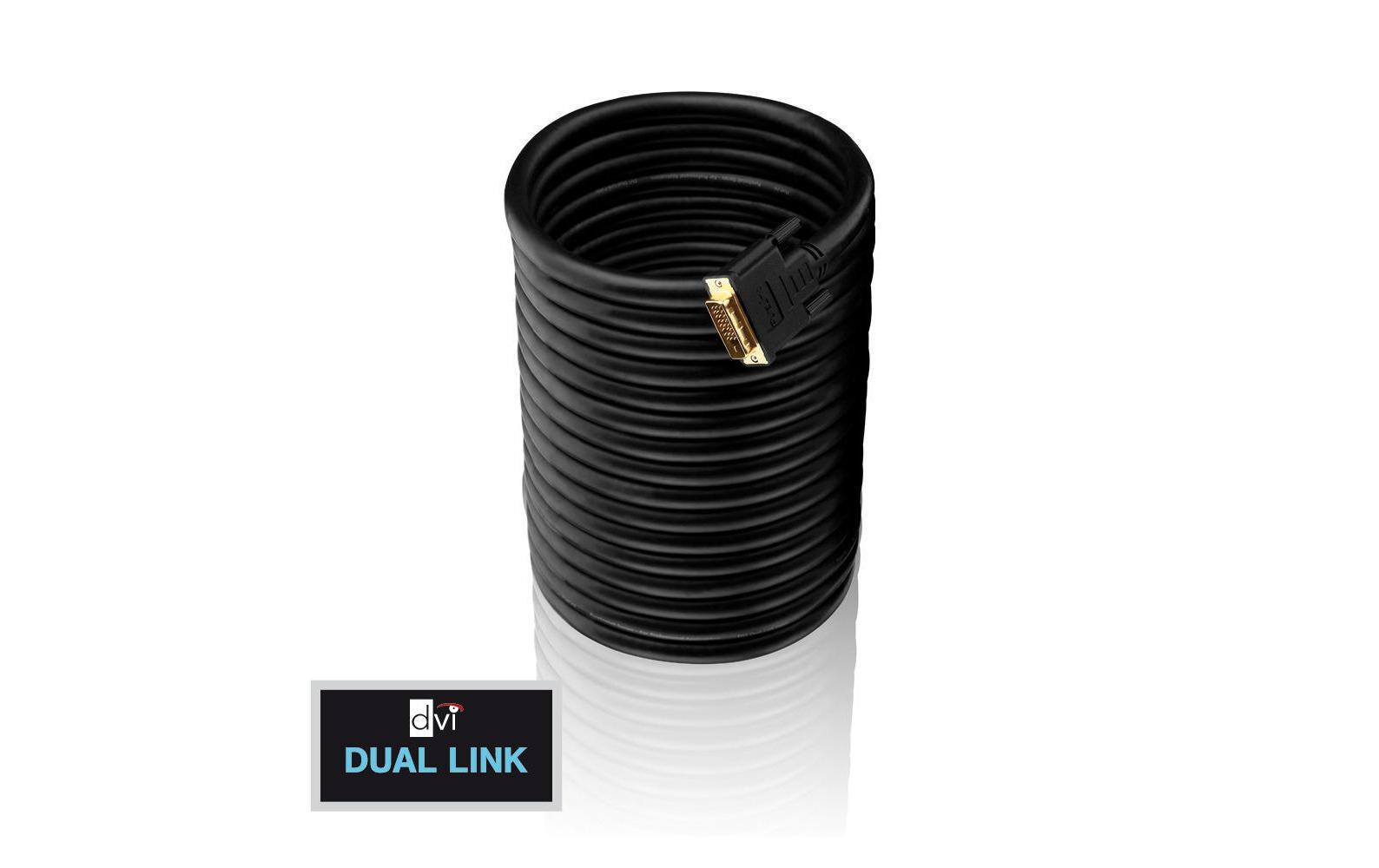 Kabel DVI-D - DVI-D, 10 mDVI Dual Link Kabel, 10 Meter, schwarz