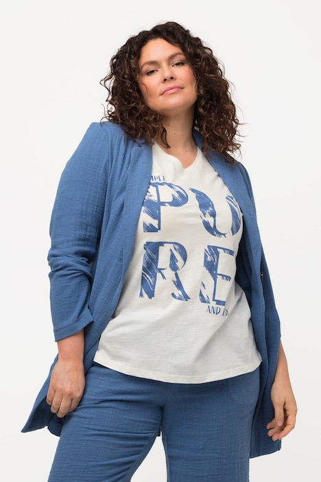 T-Shirt, PURE, V-Ausschnitt, Halbarm, Biobaumwolle