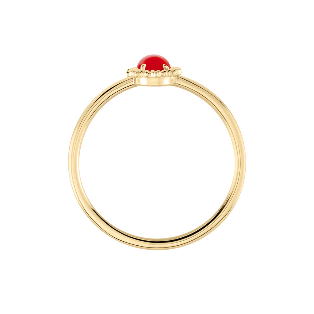 Bague Vintage Love Plaqué Or Jaune Agate