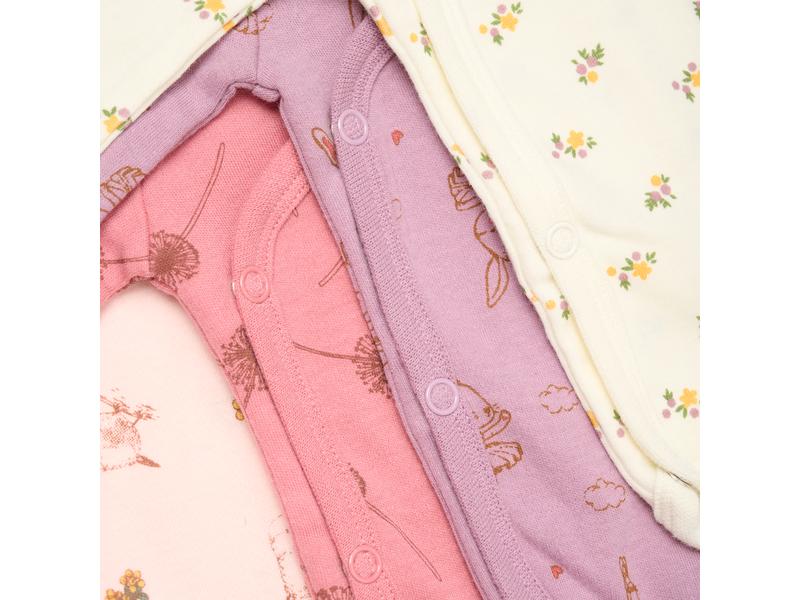 pippi Langarm-Wickelbody 4er Set Dusty Rose Gr. 50 Wickel-Body Langarm für Babys