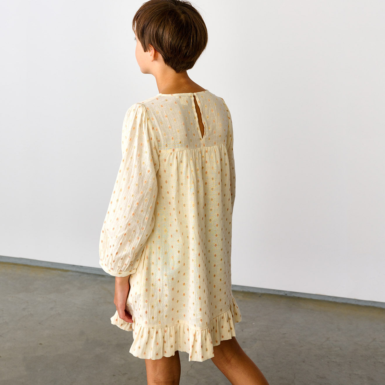 Bellerose Robe courte Pénélope motif vichy à volant jaune