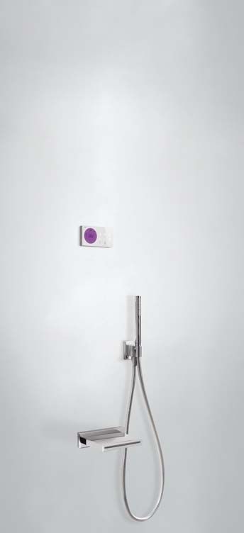 Tres Shower Technology elektronische inbouwthermostaat met baduitloop en inbouw handdouche