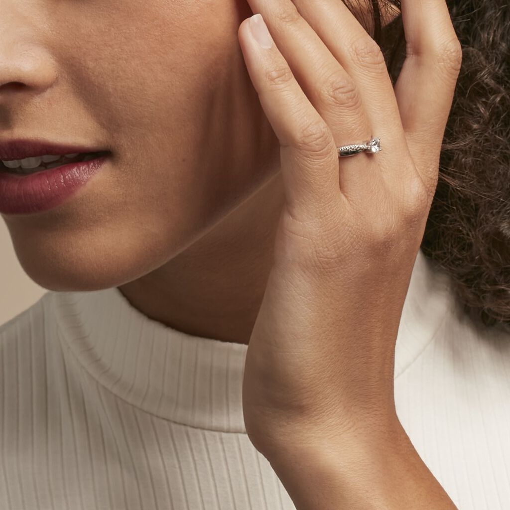 Bague Solitaire Doralicia Argent Blanc Oxyde De Zirconium