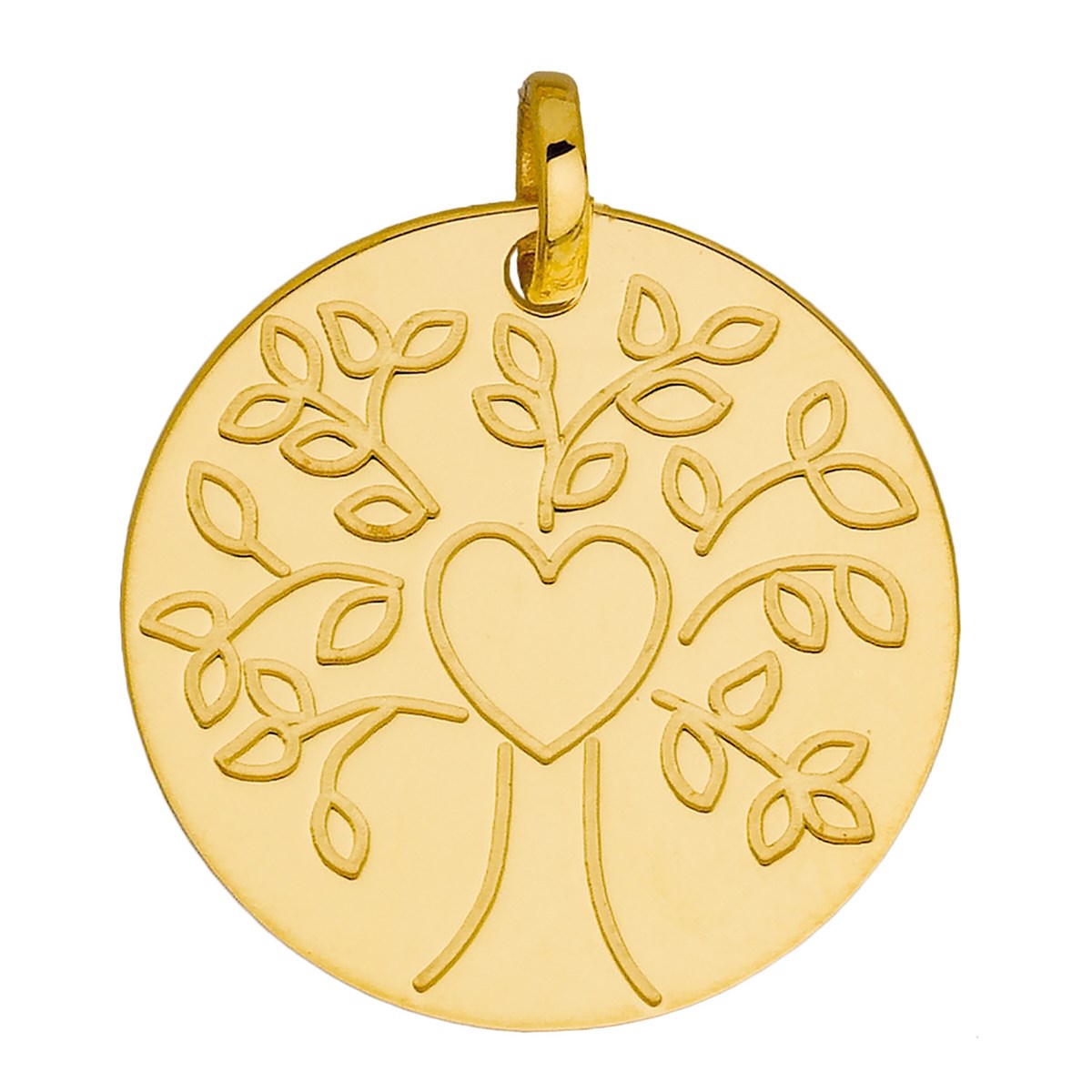 Pendentif arbre de vie coeur or jaune 9 carats