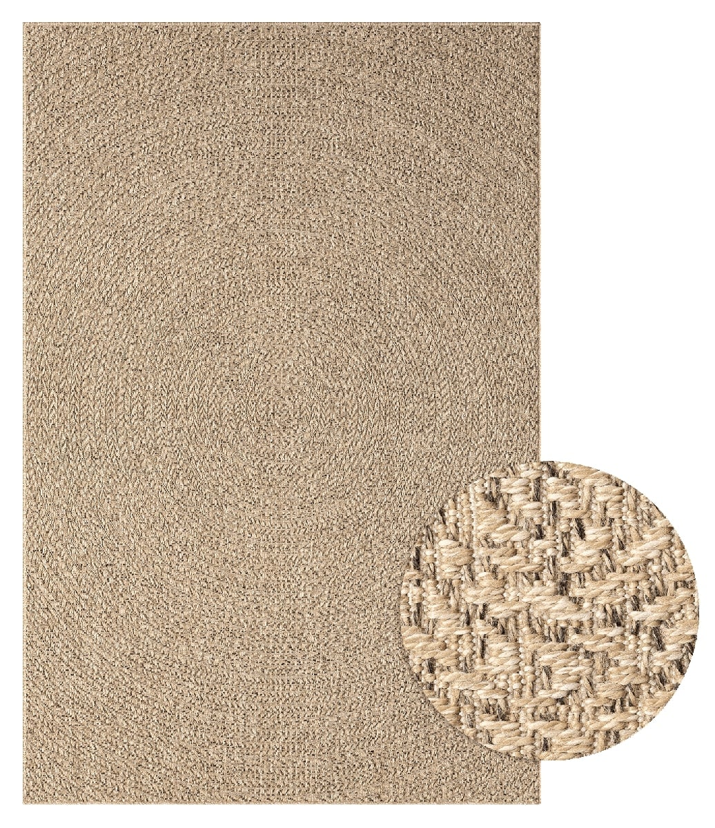 the carpet Teppich »Kansas« rechteckig 1 mm Höhe moderner robuster In und Outdoor Teppich Jute Look