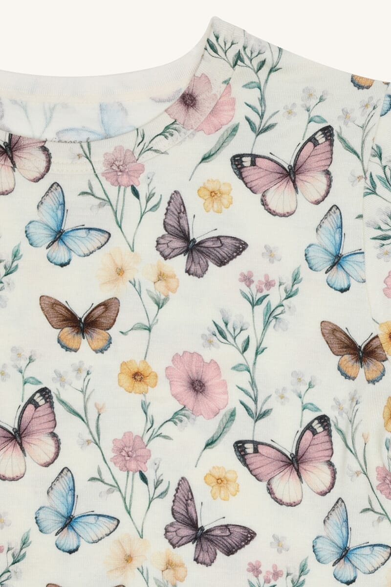 Austin T-shirt SS Butterfly ivory - Hust & Claire - Rumpetroll
