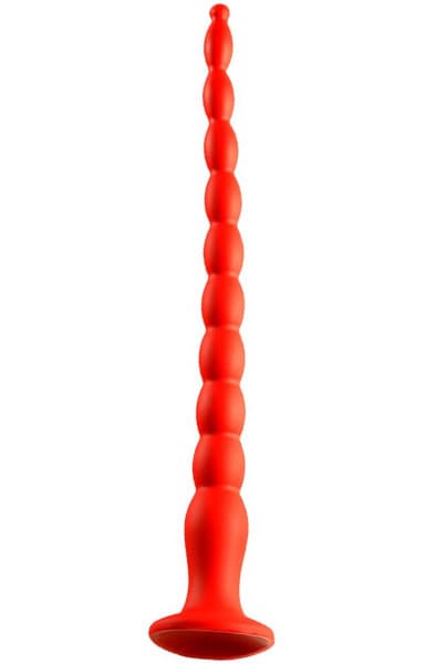 Stretch Worm Long Dildo Red 43cm Ekstra lang analdildo