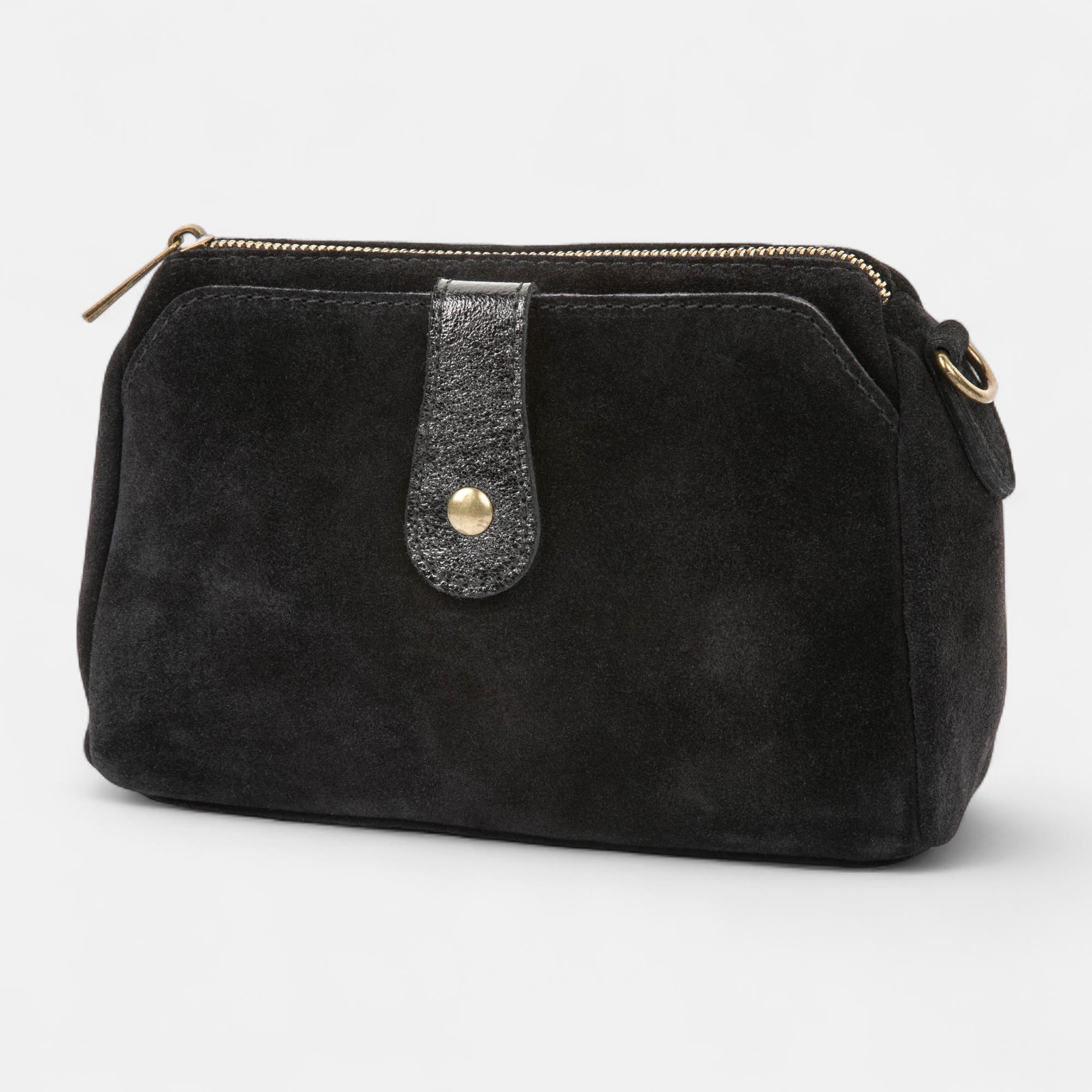 Sac bandoulière en cuir noir