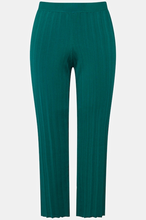 Strickhose, Feinripp, weites, gerades Bein, Elastikbund