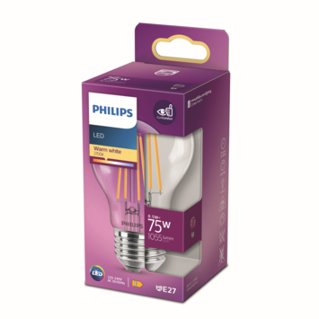 Philips LED peer E27 75W filament helder niet dimbaar
