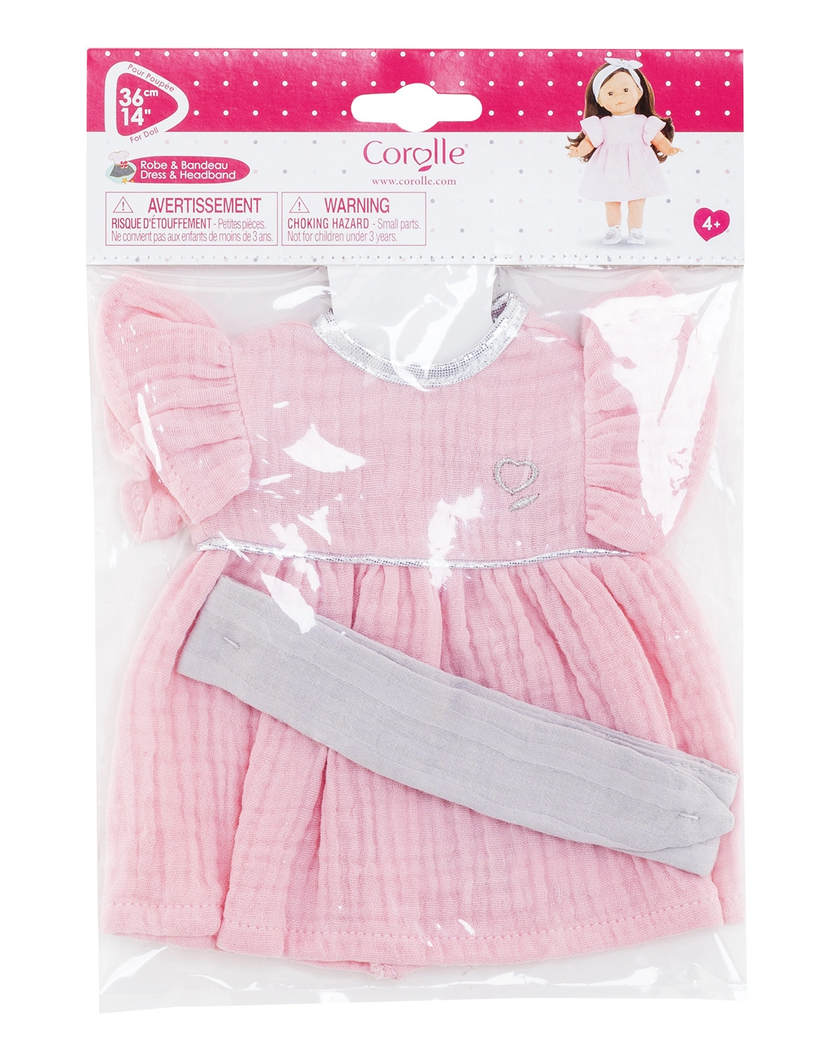 Puppenkleidung MA COROLLE - KLEID & HAARBAND (36cm)