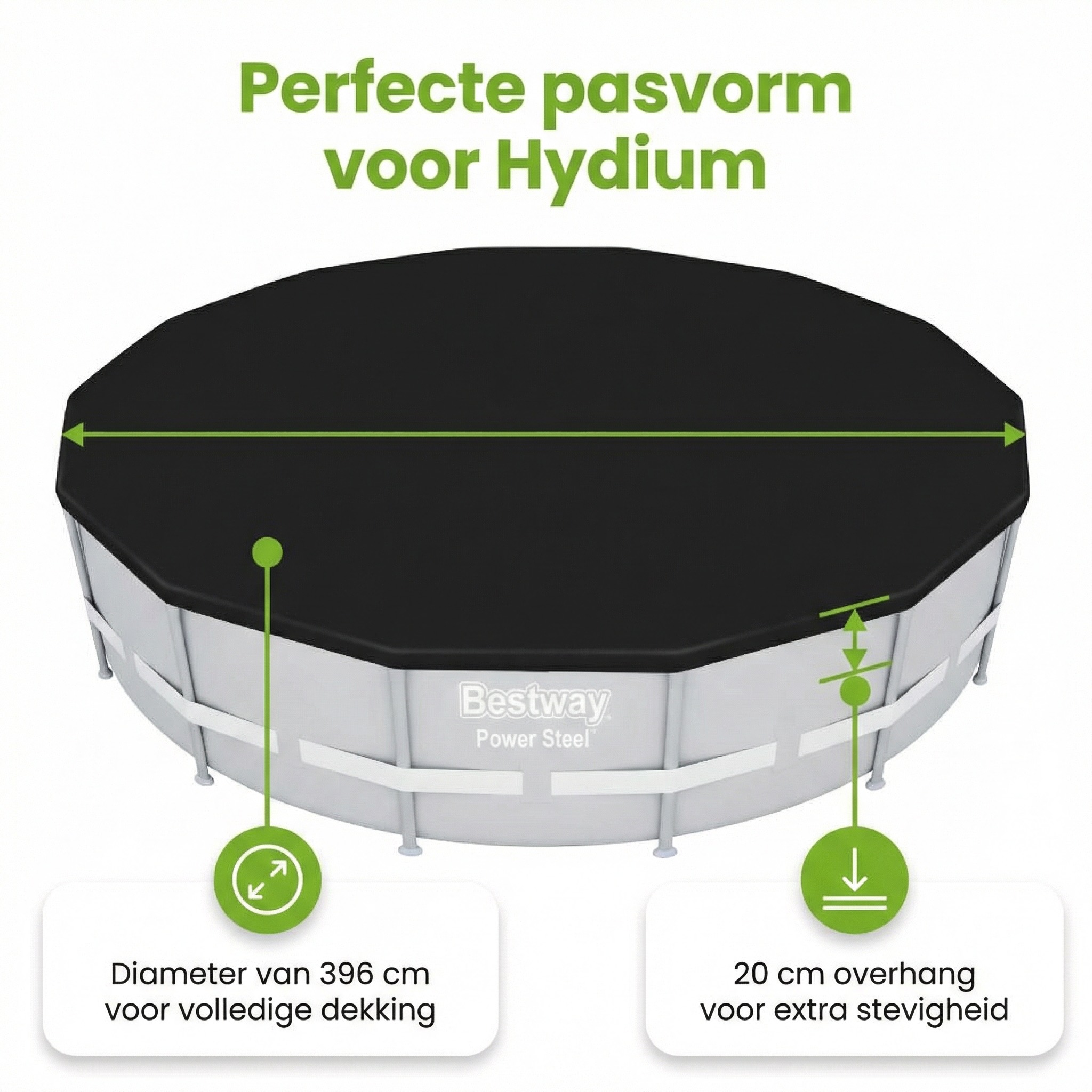 Bestway ø396 cm afdekzeil - Black