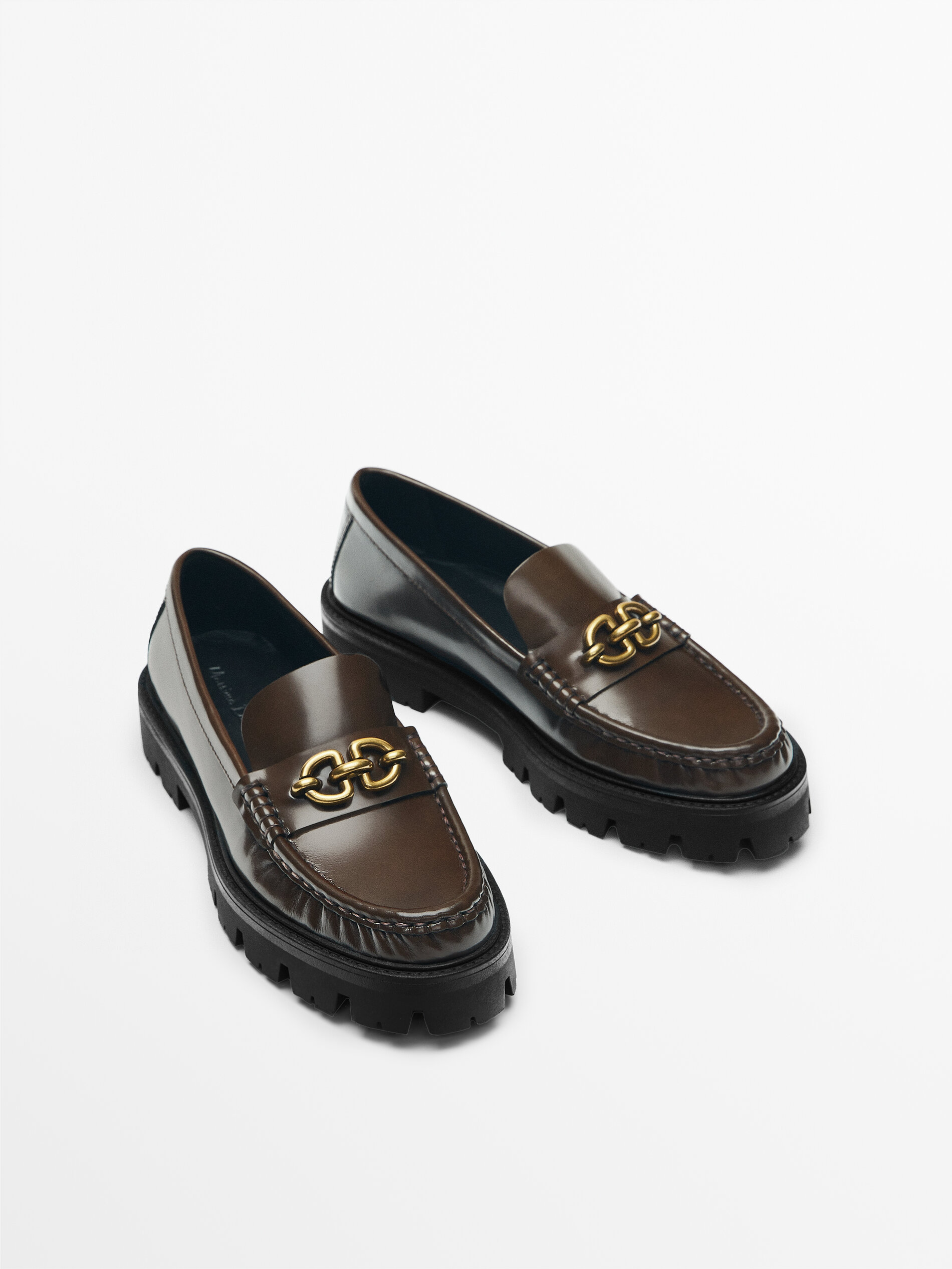 Mocassim super track de couro - MARRÓN