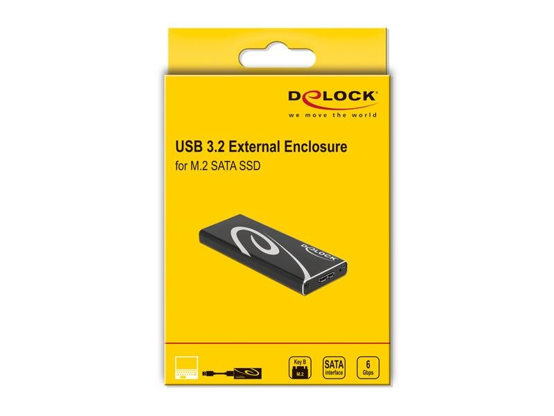 Delock Externes Gehäuse SuperSpeed USB 3.2 Gen 2 - SATA SSD Delock Externes Gehäuse SuperSpeed USB für M.2 SATA SSD Key B