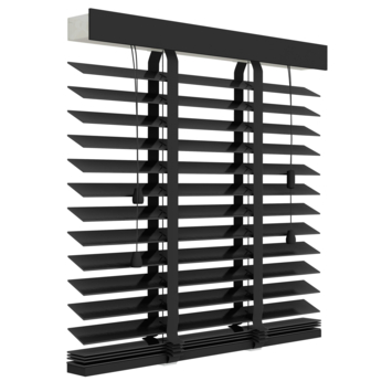 GAMMA houten jaloezie 50 mm matzwart (kleurnr. 947) 60x220 cm (bxh)