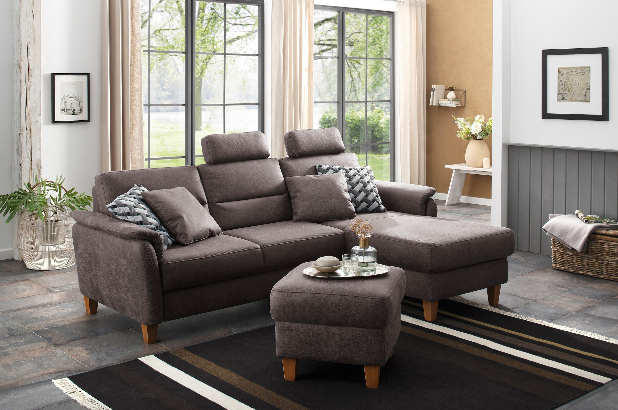 Home affaire Polsterhocker »Palmera, B: 58 cm« mit Stauraum, Federkern