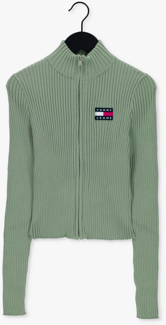 TOMMY JEANS groene tommy jeans vest tjw badge zip trhu sweater