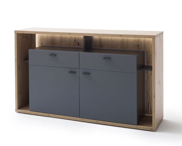 Sideboard LIZZANO 156 x 91 cm grau/ braun