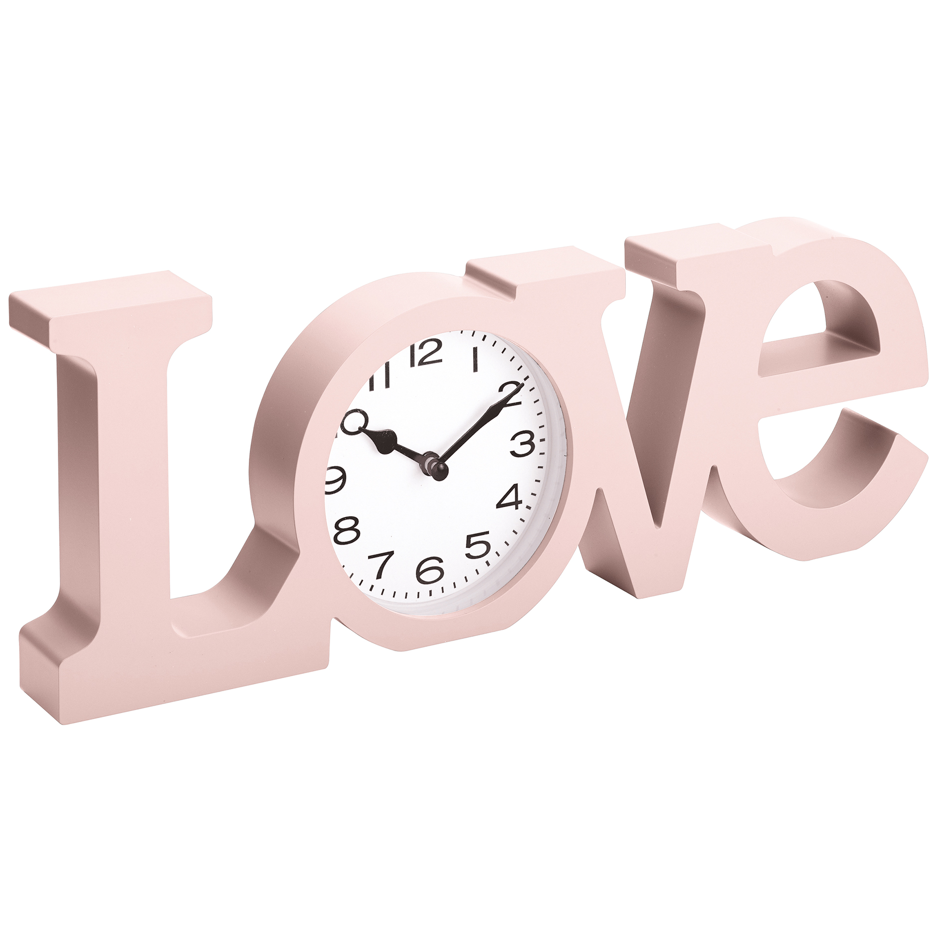 Quarz-Tischuhr - altrosé - LOVE-Schriftzug