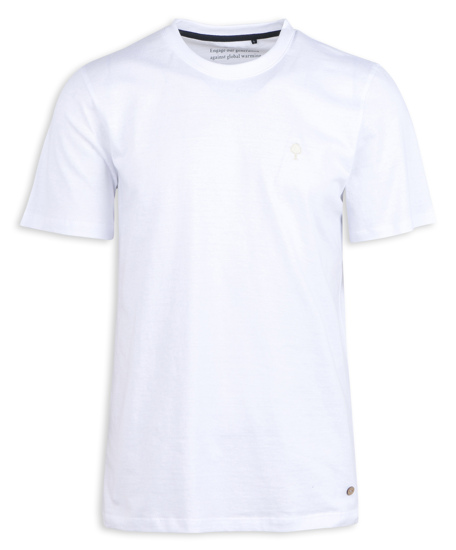 ARCY - Tee-shirt droit col rond en coton mélangé | Blanc