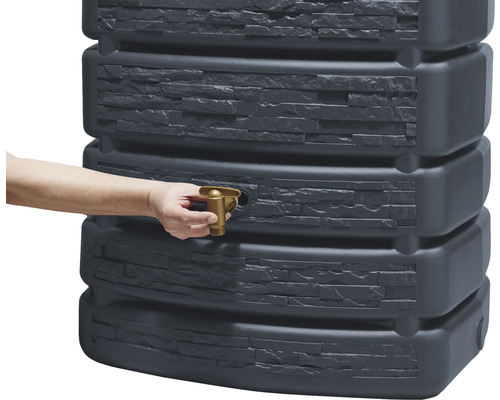 Wandreservoir 4rain Slim Stone Decor incl. kraan 500 l grafietgrijs