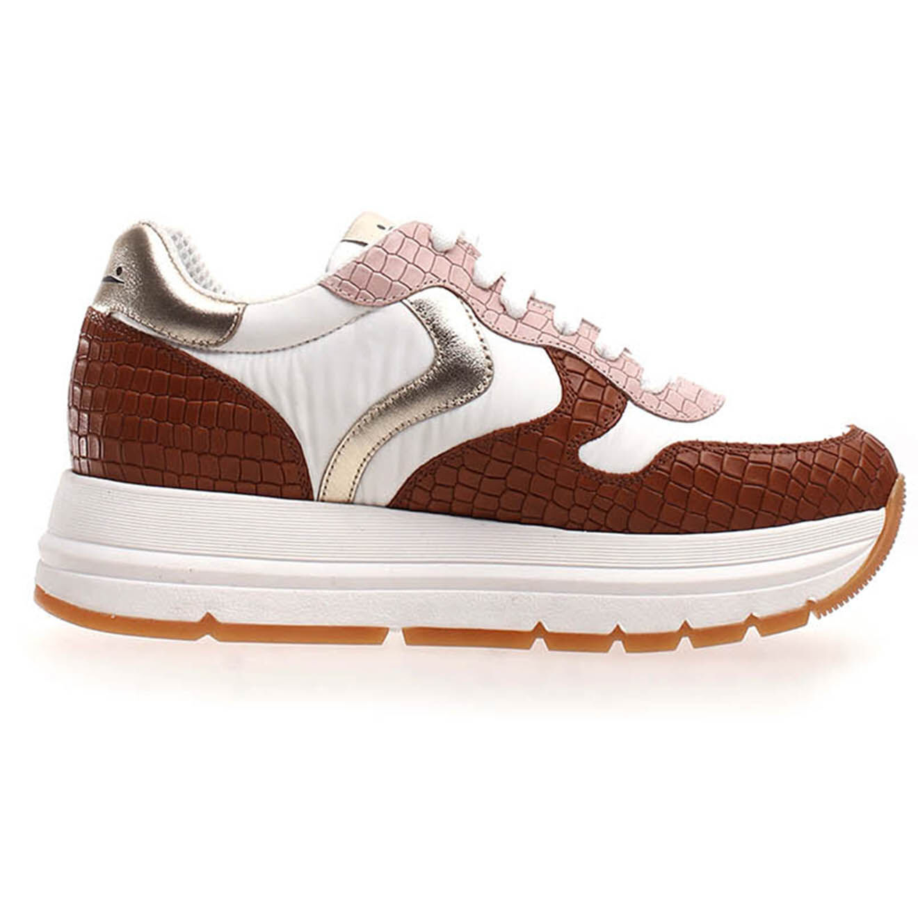Voile Blanche Baskets en Cuir Maran multicolores