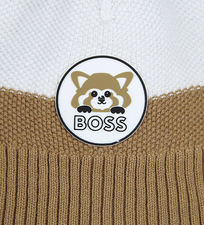 BOSS Mütze m. Fleece - Strick - Cookie/Weiß/Schwarz