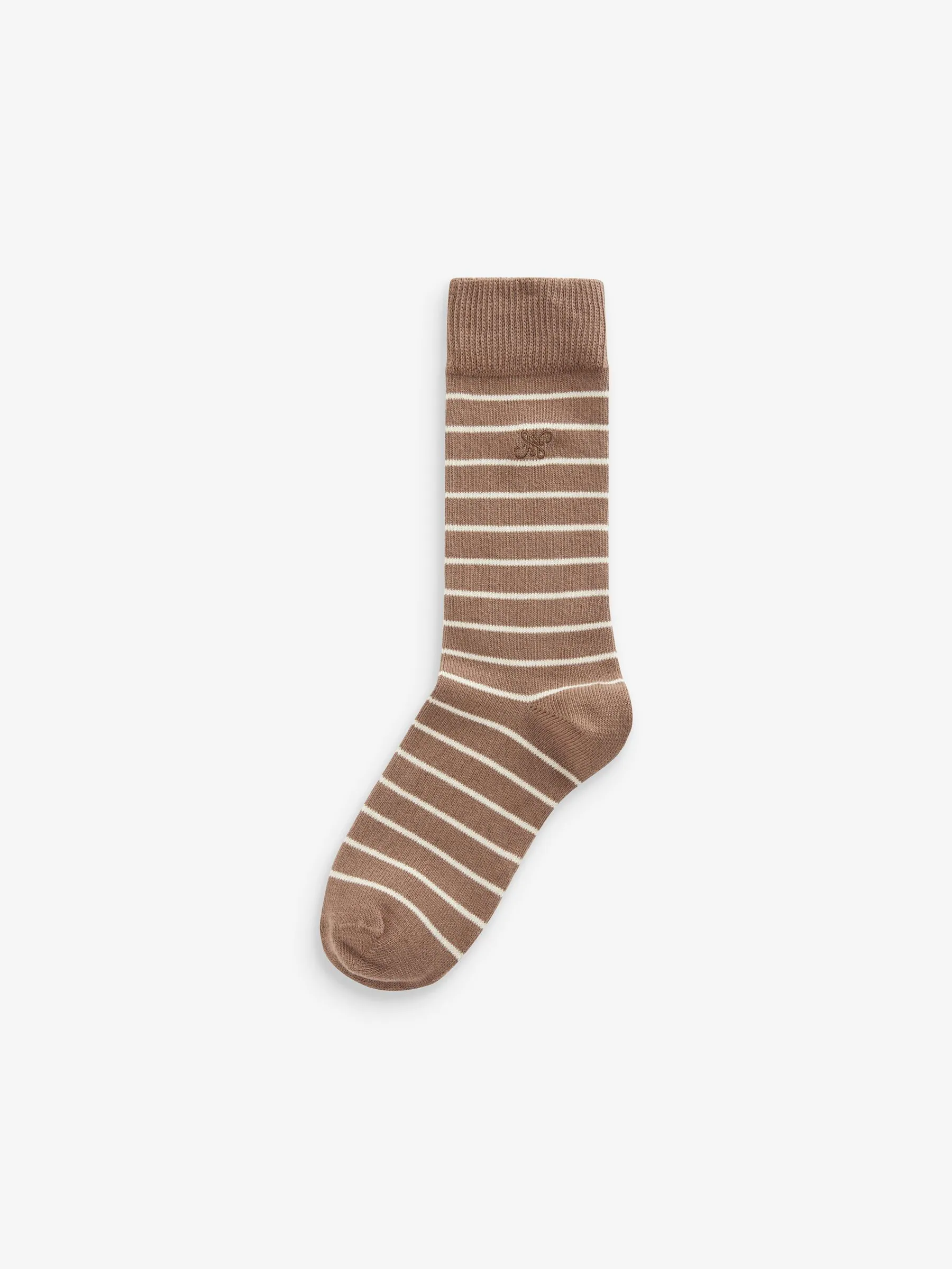 Naturel met strepen - Set van 5 sokken met patroon